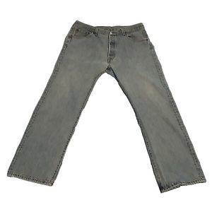 Levi's 501 Button Fly Jeans  Light Blue Straight Denim Mens 38x29